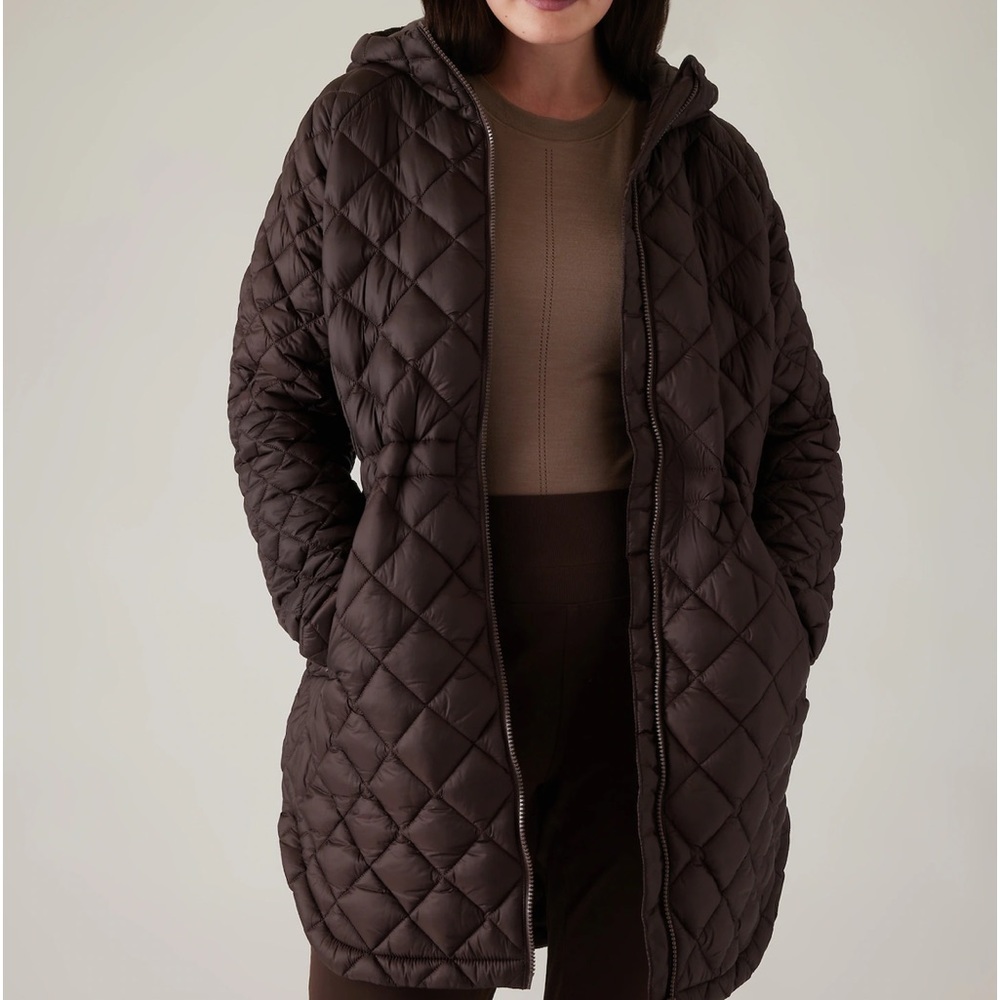 Athleta Whisper Featherless Parka Puffer Jacket Coat Sz M